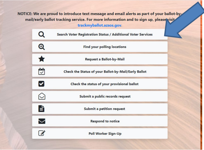 https://my.arizona.vote screenshot